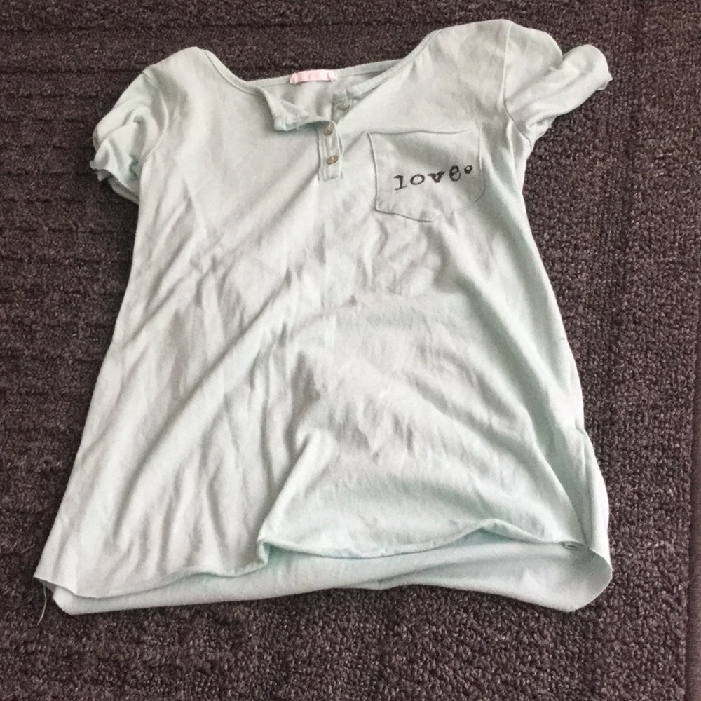 A baby blue T-shirt